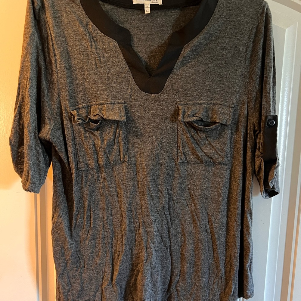 Gray 3/4 Sleeve Top